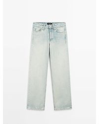 MASSIMO DUTTI - Katoenen Jeans Met Halfhoge Taille En Wijde Pijpen - Lyst