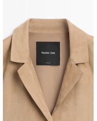 MASSIMO DUTTI - Suede Leather Blazer With Pocket Details - Lyst