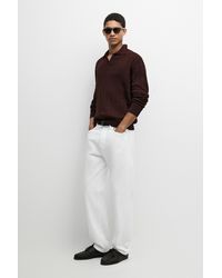 MASSIMO DUTTI - 100% Cotton Cable-Knit Polo Sweater - Lyst