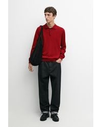 MASSIMO DUTTI - 100% Cotton Knit Polo Sweater - Lyst