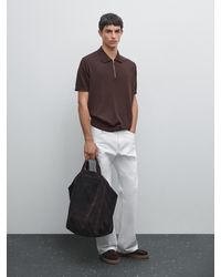 MASSIMO DUTTI - Polo En Maille À Col Zippé - Lyst