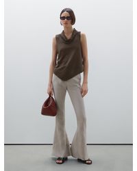MASSIMO DUTTI - 100% Linen Asymmetric Draped Top - Lyst