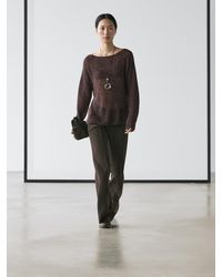 MASSIMO DUTTI - Alpaca And Wool Blend Knit Sweater - Lyst