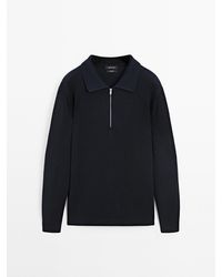 MASSIMO DUTTI - Tricot Trui Met Polokraag En Rits - Lyst