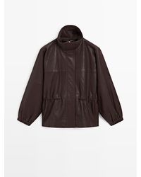MASSIMO DUTTI - Nappaleren Jack Met Korrelige Afwerking - Lyst