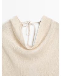 MASSIMO DUTTI - 100% Cotton Jumper With A Lace-Up Back - Lyst