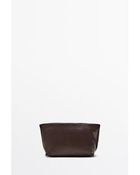 MASSIMO DUTTI - Medium Nappa Soft Leather Toiletry Bag - Lyst
