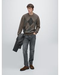 MASSIMO DUTTI - Pull À Losanges En Maille 100 Laine - Lyst
