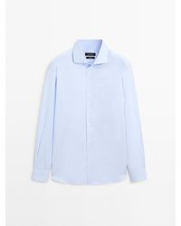 MASSIMO DUTTI - 100% Katoenen Overhemd Met Fijne Ruiten Slim Fit - Lyst
