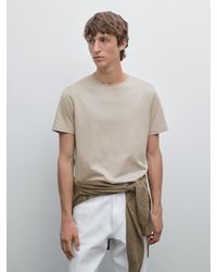 MASSIMO DUTTI - T-Shirt À Manches Courtes En Coton Mélangé - Lyst