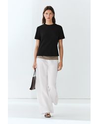 MASSIMO DUTTI - 100% Cotton Interlock Crew Neck T-Shirt - Lyst