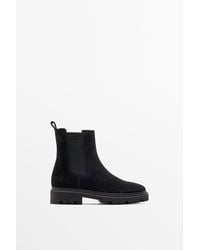 MASSIMO DUTTI - Flat Chelsea Ankle Boot With Track Sole - Lyst