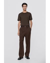 MASSIMO DUTTI - 100% Cotton Short Sleeve T-Shirt - Lyst