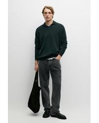 MASSIMO DUTTI - 100% Wool Knit Polo Sweater - Lyst