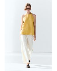 MASSIMO DUTTI - Linen Blend Halter Top - Lyst