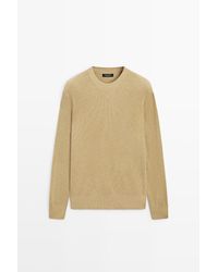 MASSIMO DUTTI - Geribbelde Trui Van Katoenmix - Lyst