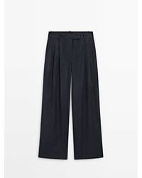 MASSIMO DUTTI - Darted Pinstriped Smart Trousers - Lyst