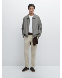 MASSIMO DUTTI - 100% Cotton Slim Fit Trousers - Lyst