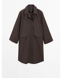 MASSIMO DUTTI - Trenchcoat Van Katoenmix Met Corduroy Detail - Lyst