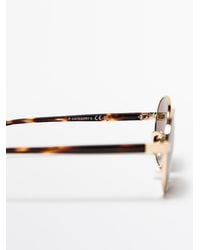 MASSIMO DUTTI - Round Tortoiseshell Metal Sunglasses - Lyst