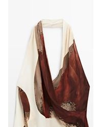 MASSIMO DUTTI - Vestido Largo Fluido Cuello Halter - Lyst