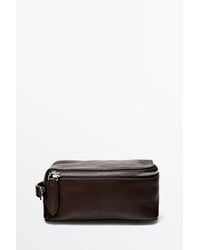 MASSIMO DUTTI - Rectangular Nappa Leather Toiletry Bag - Lyst