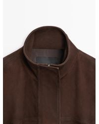 MASSIMO DUTTI - Suede Leather Bomber Jacket - Lyst