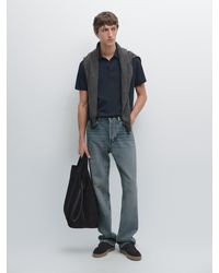 MASSIMO DUTTI - Cotton Blend Short Sleeve Polo Shirt - Lyst