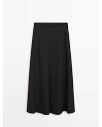 MASSIMO DUTTI - Long Linen Skirt - Lyst