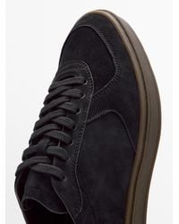 MASSIMO DUTTI - Nubuck Trainers With Contrast Sole - Lyst