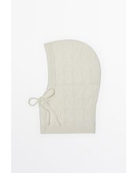 MASSIMO DUTTI - Cable-Knit Wool Blend Balaclava With Drawstring - Lyst