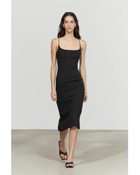 MASSIMO DUTTI - Linen-Blend Spaghetti Strap Midi Dress - Lyst