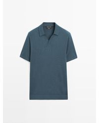 MASSIMO DUTTI - Katoenen Tricot Polo Met Korte Mouw - Lyst