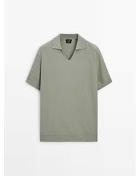 MASSIMO DUTTI - Knit Polo Sweater With Short Sleeves - Lyst