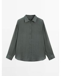 MASSIMO DUTTI - Soepelvallend Overhemd Van Ramiemix - Lyst