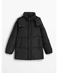 MASSIMO DUTTI - Padded Technical Jacket With Down And Feather Filling - Lyst