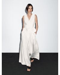 MASSIMO DUTTI - Veste Sans Manches Nœud En Lin Mélangé - Lyst
