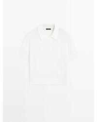 MASSIMO DUTTI - Polotrui Van Linnenmix Met Opengewerkt - Lyst