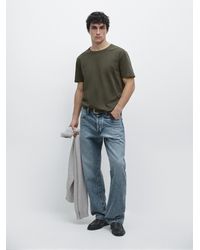 MASSIMO DUTTI - 100% Mercerised Cotton T-Shirt - Lyst