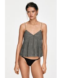 MASSIMO DUTTI - Strappy Top With Embroidered Detail - Lyst