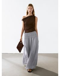 MASSIMO DUTTI - Gonna Lunga Morbida Con Dettaglio Di Arricciature - Lyst