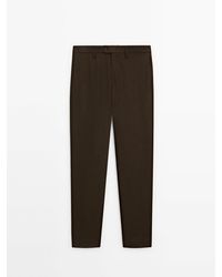 MASSIMO DUTTI - Linen Suit Trousers - Lyst