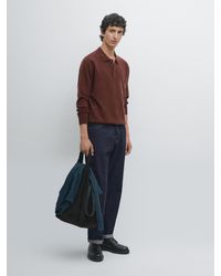 MASSIMO DUTTI - Pull Polo En Maille De Laine Mélangée - Lyst