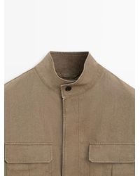 MASSIMO DUTTI - 100% Linen Safari Jacket - Lyst