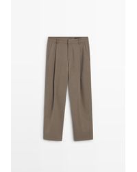 MASSIMO DUTTI - Wide-Leg Pinstripe Pants - Lyst