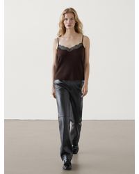 MASSIMO DUTTI - Lace-Trimmed Camisole Top - Lyst