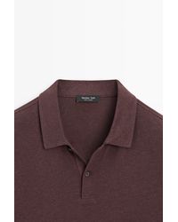 MASSIMO DUTTI - Polo Manga Corta Lino Algodón - Lyst