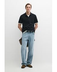 MASSIMO DUTTI - Micro-Textured Cotton Piqué Polo Shirt - Lyst