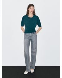 MASSIMO DUTTI - Knit Wool Blend Sweater With Short Sleeves - Lyst