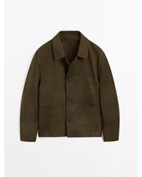 MASSIMO DUTTI - 100% Schapenleer Jack Met Versleten Effect - Lyst